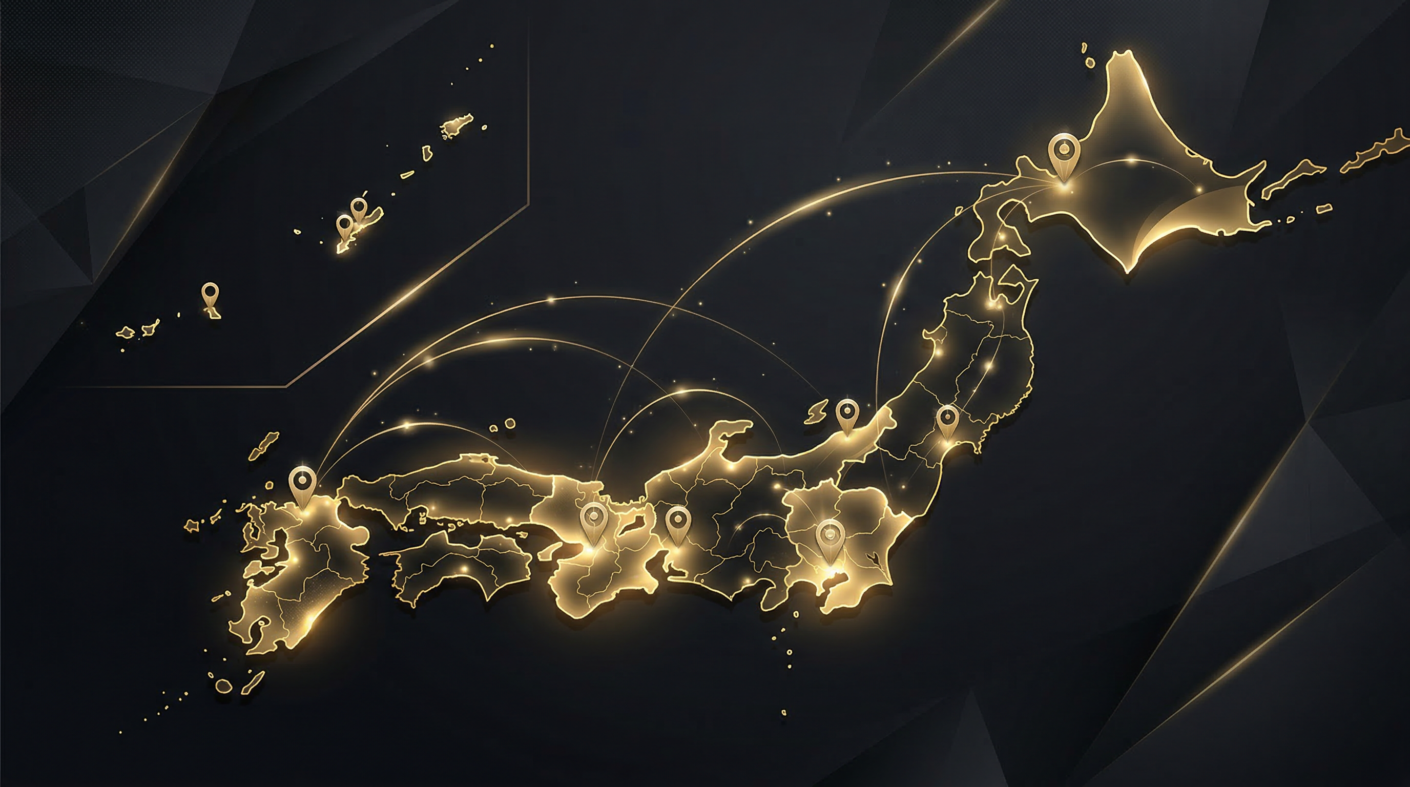 全国6エリアのホスト求人導線をイメージした日本地図ビジュアル